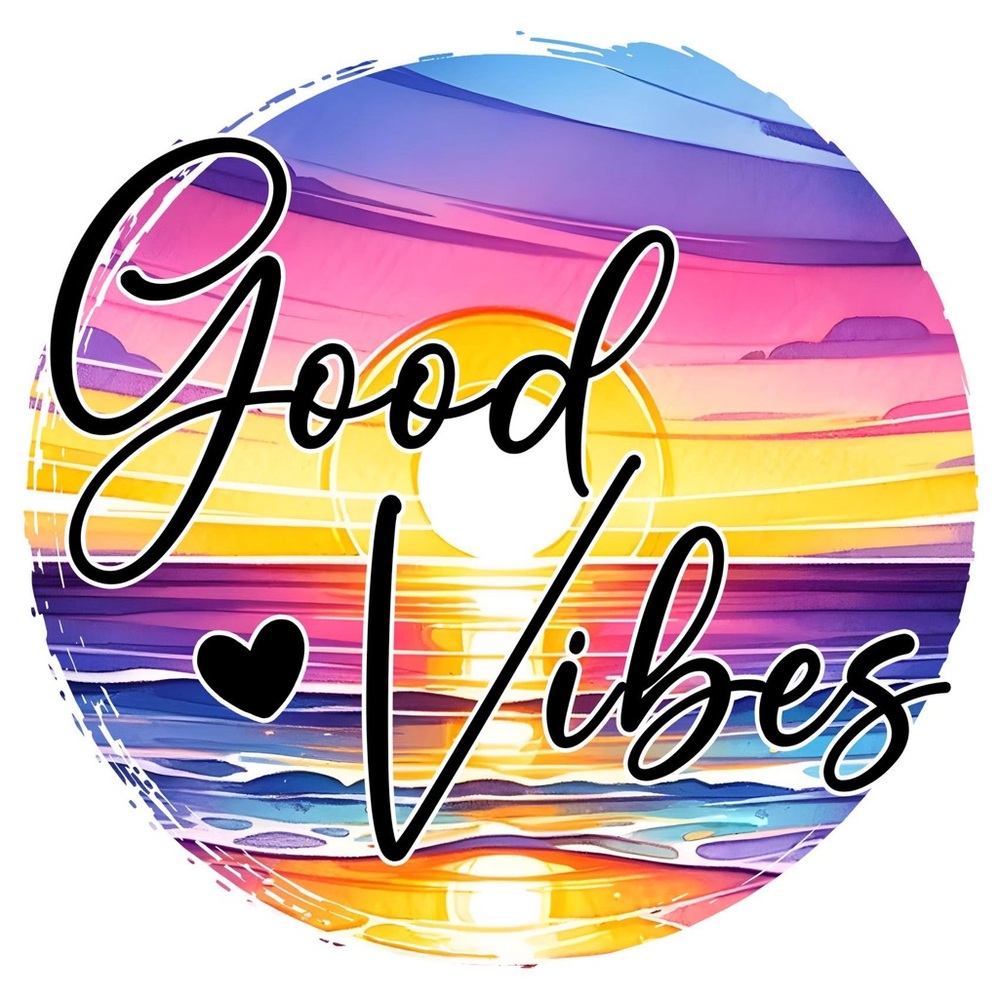 Colorful 'Good Vibes' Graphic Sticker